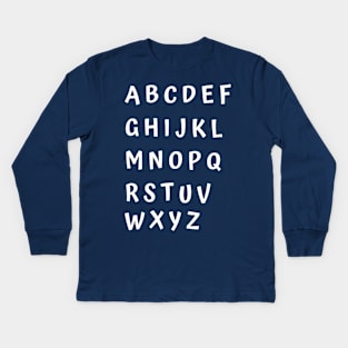 funny alphabet wall Kids Long Sleeve T-Shirt